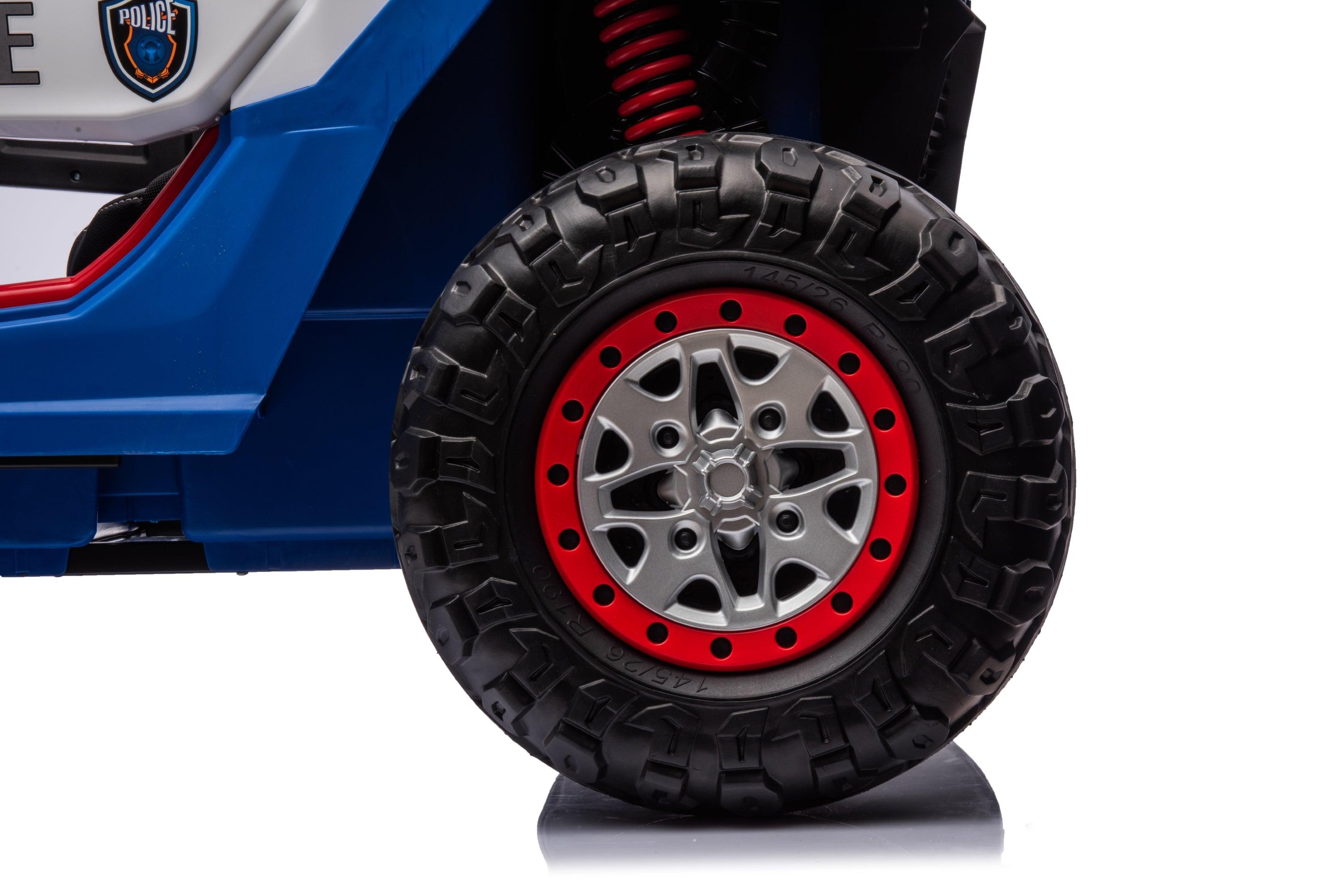 24V Freddo Storm Police UTV 2-Seater for Kids with Lights & Sirens for Action-Packed Adventures - DTI Direct USA