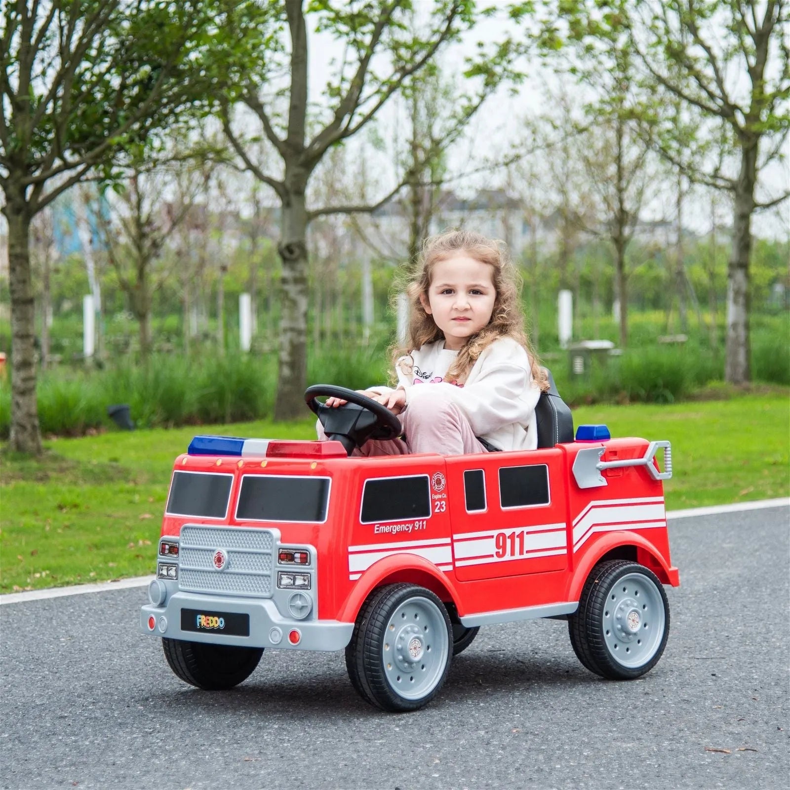 Freddo 12V Firetruck 1 Seater Ride on - Freddo Toys