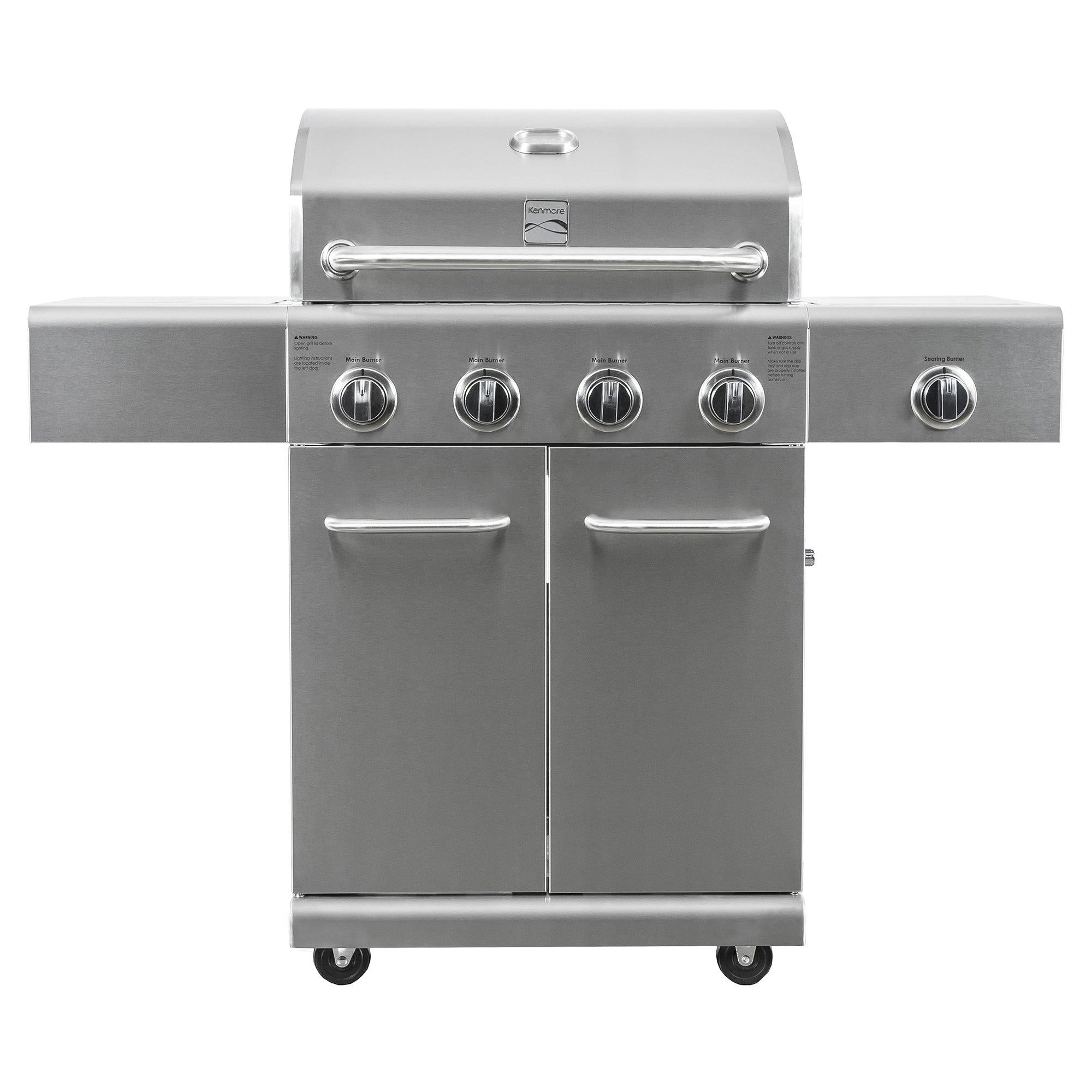 4 Burner Gas Grill Plus SEARING Side Burner - All Stainless Steel - DTI Direct USA