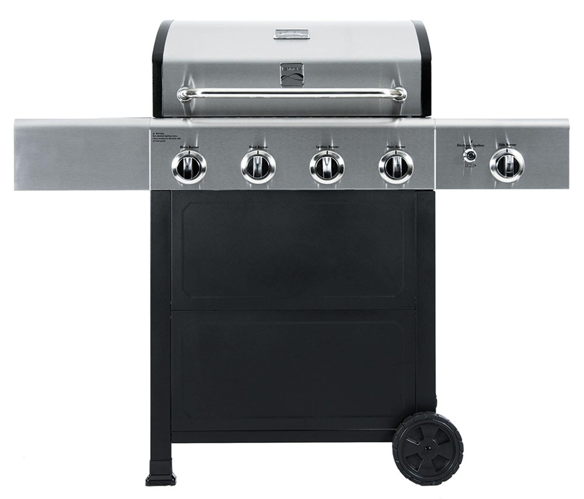 4 Burner Gas Grill Plus Side Burner - Black with Stainless Steel Lid - DTI Direct USA