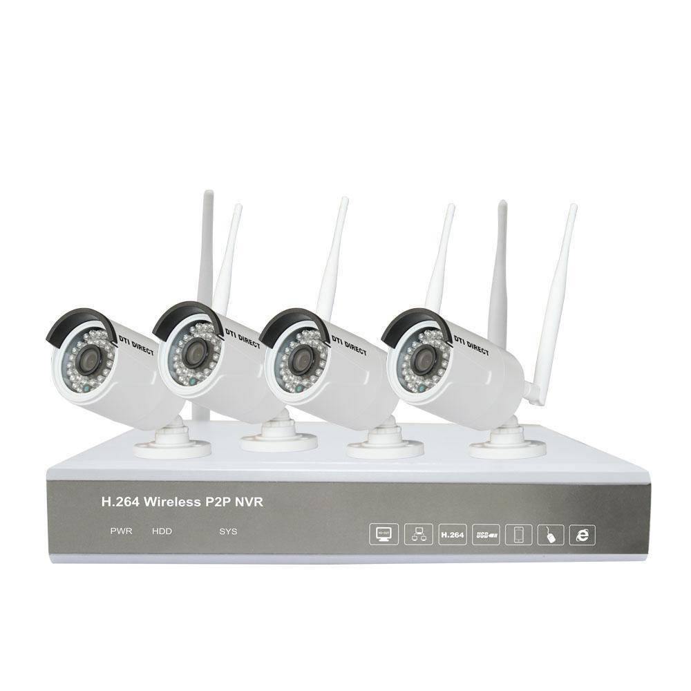 Wireless NVR Surveillance Camera System 8-Channel 4 Cameras (No HD) - DTI Direct USA